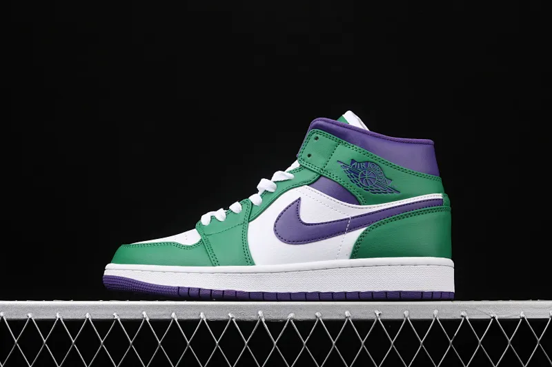 All Categories Air Jordan Jordan Series Basketball Shoes Air Jordan 1 Mid Air Jordan 1 Mid "Hulk" AJ1 Joe 1 Hulk White Purple Green Mid-top Classic Retro Cultural Leisure Sports Basketball Shoes 554724-300
